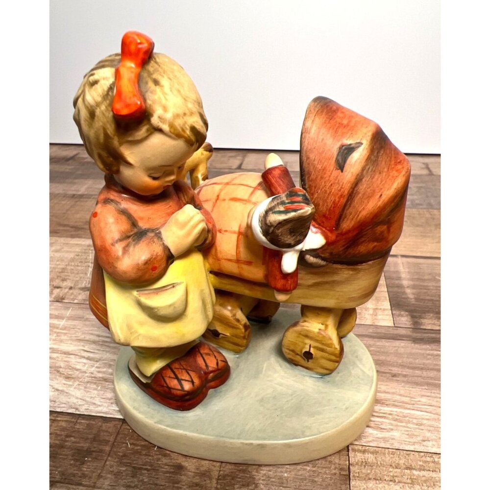 Hummel Figurine 01063 Girl With Rocking Horse By Goebel W. Germany Hand-Painted